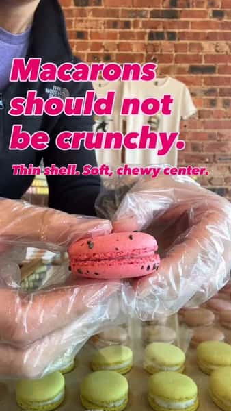 Macarons should not be crunchy.

The outside should have a thin, delicate shell. The inside should be soft and chewy, with enough filling to bring everything together.

That’s the texture we’re looking for every day at JOY.

Agree or disagree?