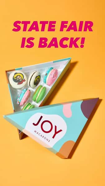 Fair season is a JOYful season!🎡💗

Our State Fair macarons are back! Grab a box before you head to the fair. Flavors include Big Tex Chocolate Caramel, Caramel Apple and Cotton Candy! 🤠

Available for a limited time at JOY.

#JOYMacarons #StateFairOfTexas #DallasEats #DallasDesserts #DFWFoodie Macarons