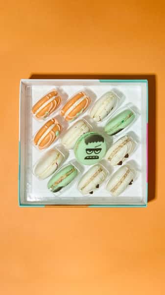 Halloween macarons are back! 🎃

🎃 Pumpkins — Pumpkin Spice

💚 Frankensteins — Chocolate Caramel

🤍 Mummies — Italian Cream & Chocolate

🩸 Bloody Fingers — Our housemade Butterfinger

Four Halloween flavors, all dressed up for spooky season.

Available for a limited time at all four JOY locations!