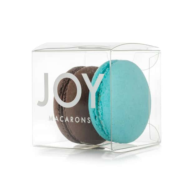 Macaron in a transparent box