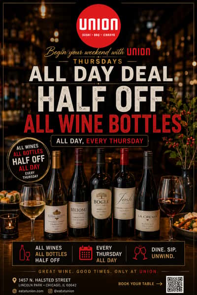 Half off Wine