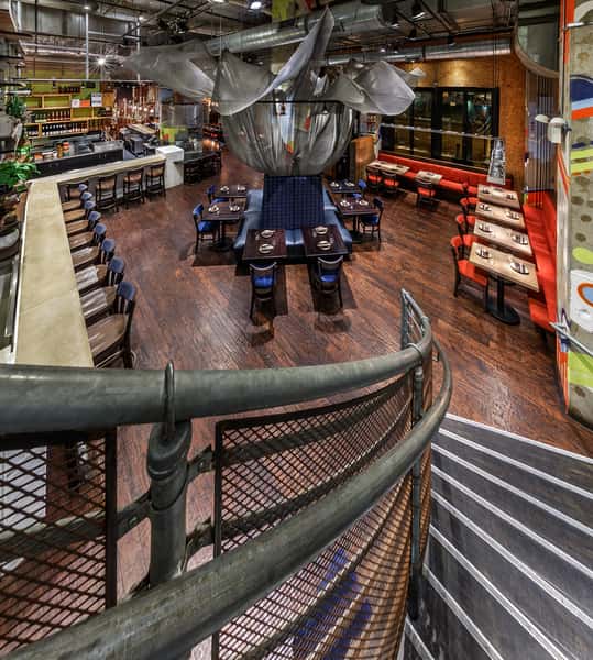 view from top of spiral staircase