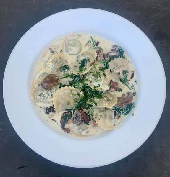 Wild Mushroom Ravioli "Carbonara"