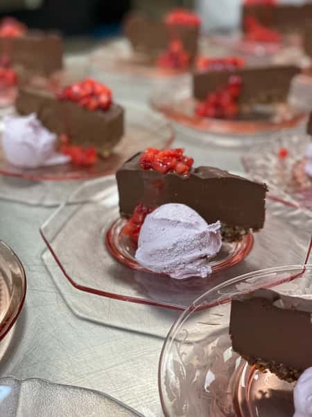 slices of chocolate cake