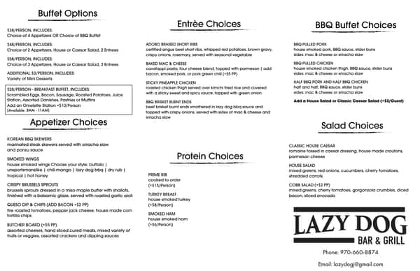 Buffet Menu