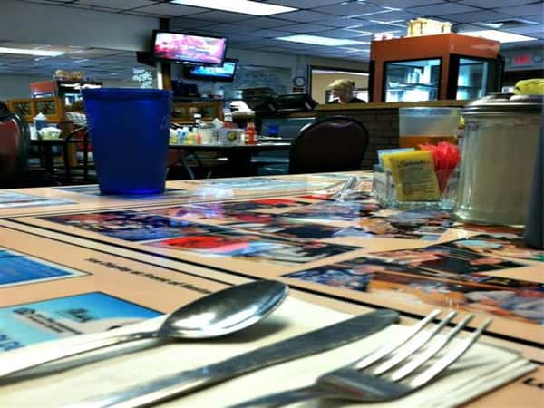 interior shot of restaurant from booth