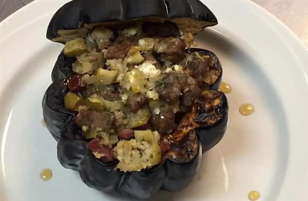 stuffed squash with mixed vegetables and meat