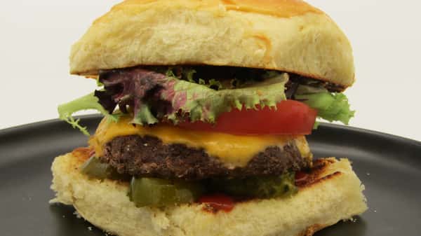 burger with tomato and lettuce