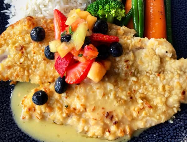 Macadamia Crusted Yellowtail Snapper