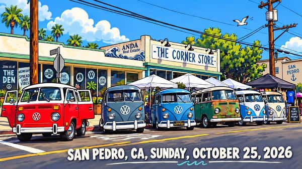 🚐🎃 Join us for our next VW Meet-Up & Vendor Market at The Corner Store!
Check out classic VWs, shop with local vendors, and enjoy coffee, food, and good company.
📅 Sunday, October 11th ( Correction Date)
⏰ 10 AM–4 PM
📍 The Corner Store, 1118 W. 37th Street, San Pedro
Interested in being a vendor? Send us a message. All are welcome!