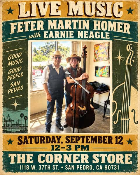 🎶 LIVE MUSIC TODAY AT THE CORNER STORE! 🎶
Join us for an afternoon of great music, good food, fresh coffee, and wonderful people featuring Feter Martin Homer and Earnie Neagle.
🗓 Saturday, September 12
⏰ 12–3 PM
📍 The Corner Store
1118 W. 37th St., San Pedro, CA 90731
Come enjoy breakfast or lunch, grab your favorite drink, and spend the afternoon listening to live music at our little corner by the coast. Admission is free!
Follow and support:
🎤 Feter Martin Homer: @fetermartinhomer
🎻 Earnie Neagle: @barefootbassist
☕ The Corner Store: The Corner Store
#TheCornerStoreSanPedro #LiveMusic #SanPedro #SupportLocalMusic #GoodMusicGoodPeople #SanPedroEvents #WeekendInSanPedro #TheCornerStore