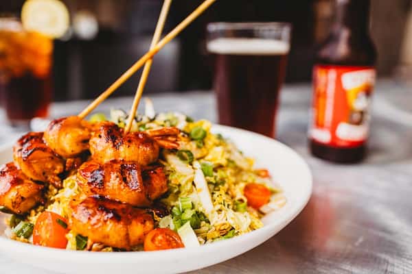 Delicious shrimp and beer