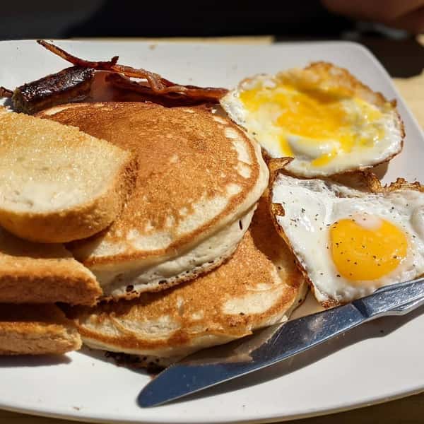 Pancakes and eggs
