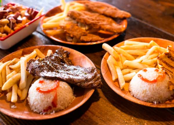 spread of menu items