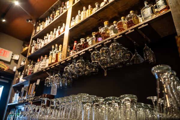 liquor and glasses