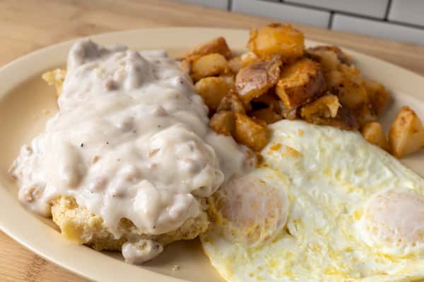 Biscuits with Sausage Gravy Half Two eggs