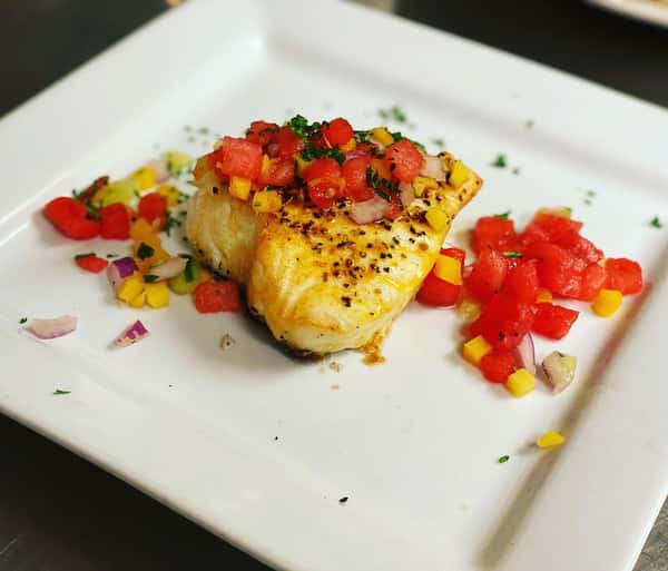 Sea Bass with Watermelon Salsa