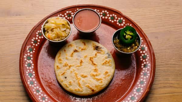 Jalapeno Pupusa with Red Salsa and Curtido