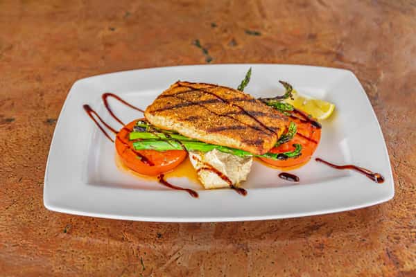 CORIANDER CRUSTED ATLANTIC SALMON* Manchester Milford Menu