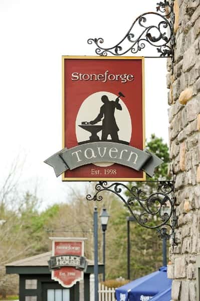 Exteiror sign labled Stoneforge Taven Est. 1998