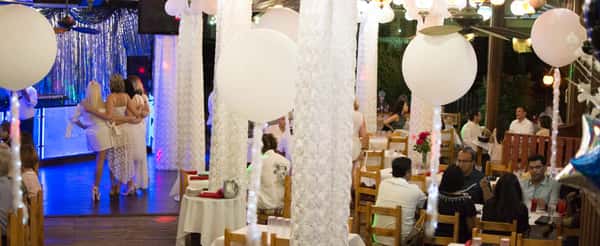 Decorated seating area