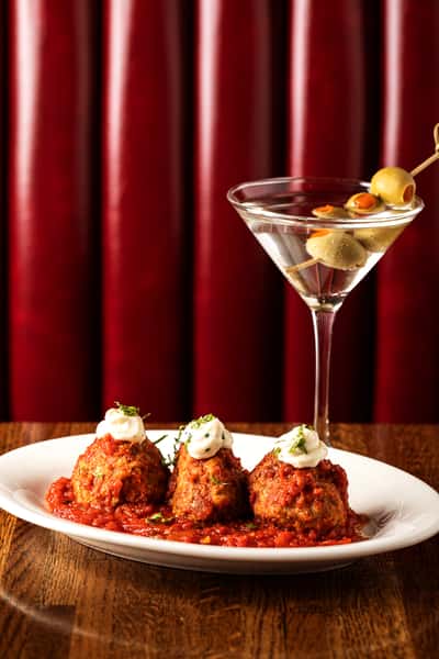 Martini with Nonna's Meatballs.