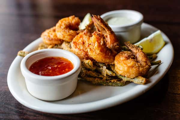 fried shrimp and asparagus