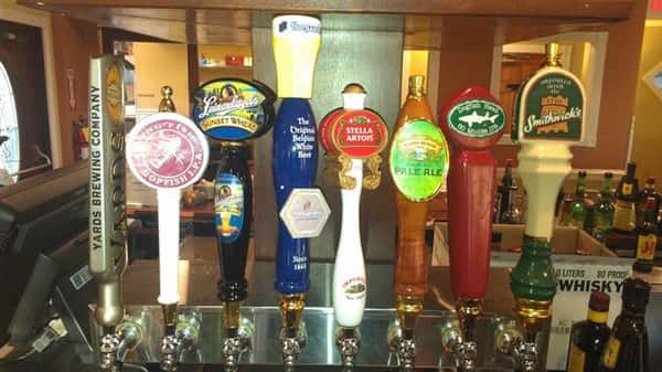 Variety of Beer Taps offered at the bar