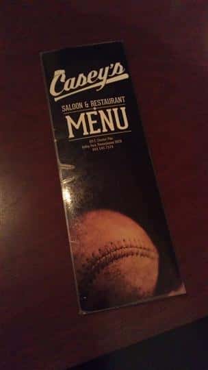 Picture of menu folded on table