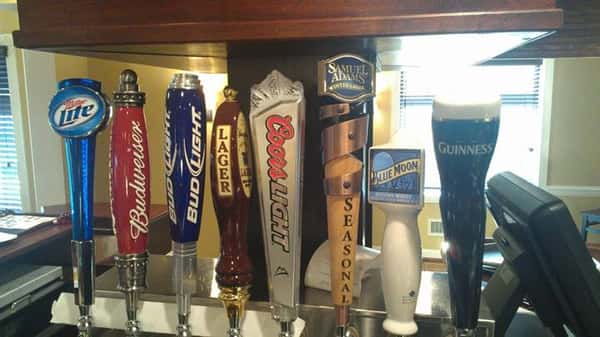 Variety of Beer Taps offered at the bar