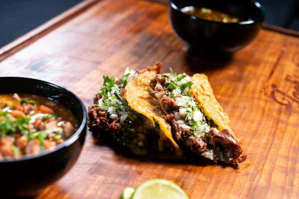 Quesa-Birria Brisket Tacos w Rice