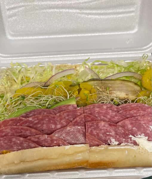 Salami, Avocado, Sprouts w/ Cream Cheese