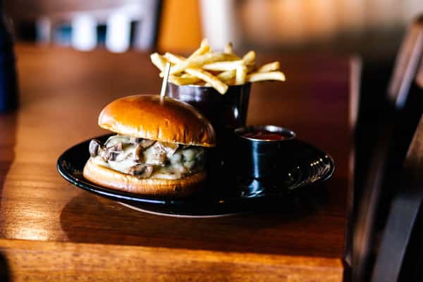 Mushroom Swiss Cheeseburger*