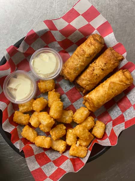 Philly Steak And Cheese Eggroll Basket
