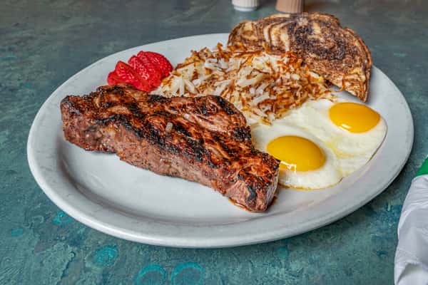 Steak and eggs