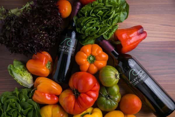 veggies and wine