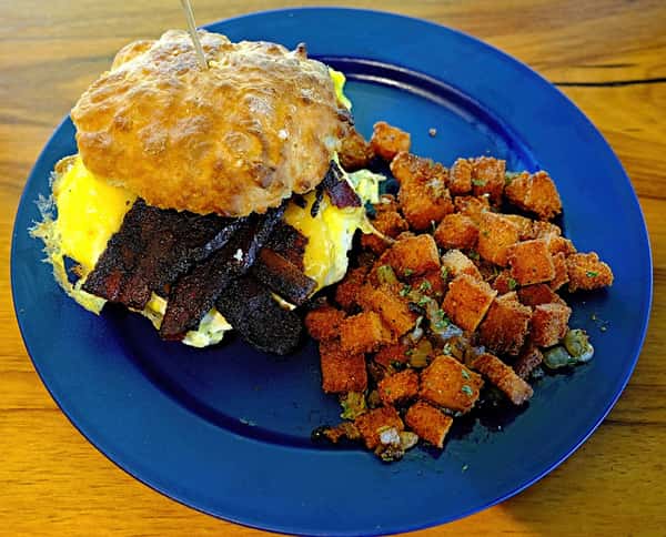 Candied Bacon Biscuit Sandwich