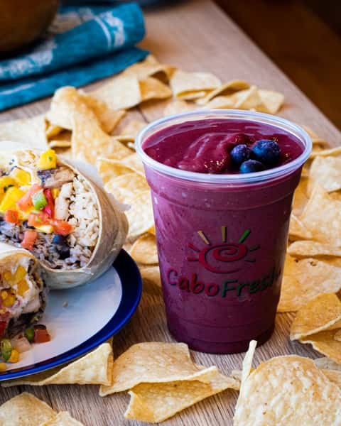 Burrito and drink