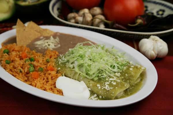 two enchiladas plate