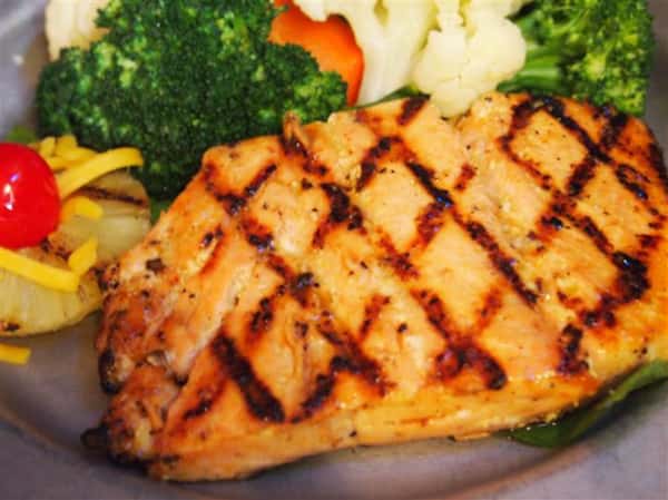 grilled chicken with roasted vegetables
