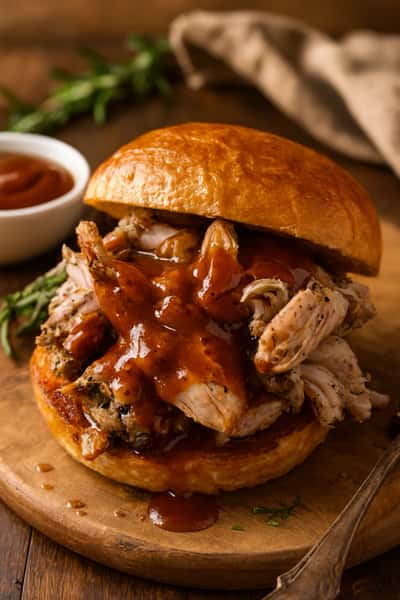 Smoked Pulled Chicken Sandwich