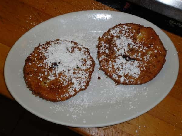 Pastry with powdered sugar on it