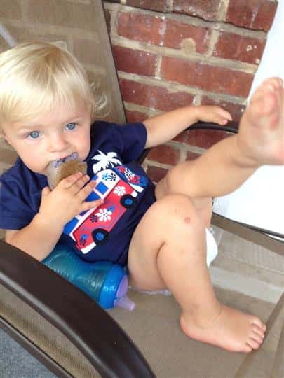 Small child eating