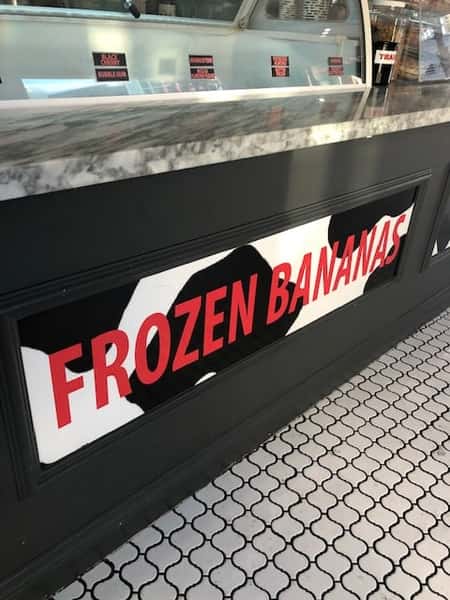 frozen bananas sign