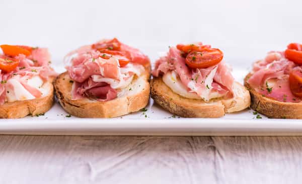 Board of Bruschetta & Bottle of Wine
