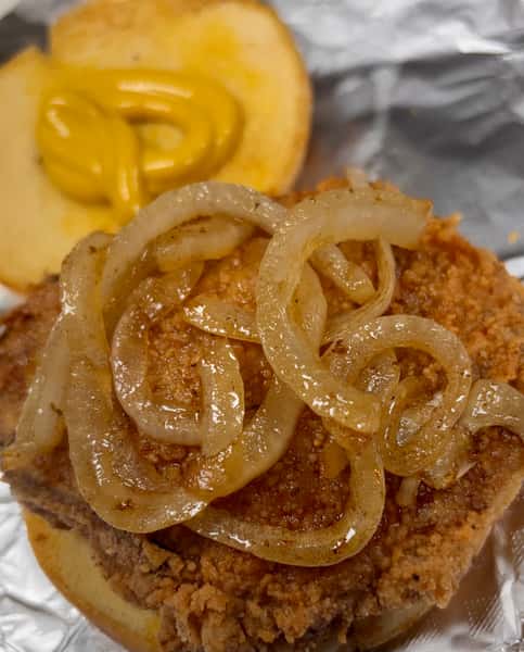 FRIED PORK CHOP SANDWICH & FRY
