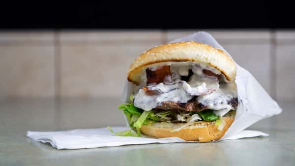 Double Blue Bacon Cheeseburger