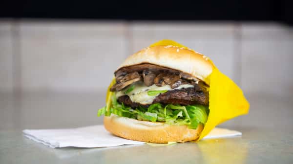 Double Mushroom Swiss Burger