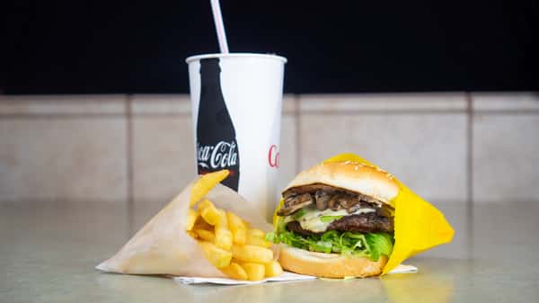 Double Mushroom Swiss Burger Combo
