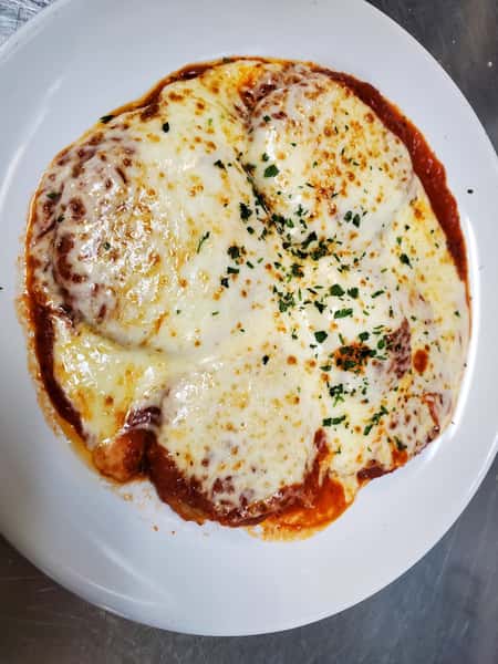 Eggplant Parmesan w/ Pasta & Tomato Sauce
